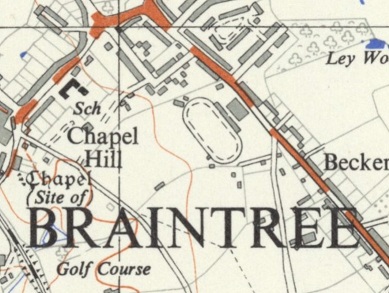 Colchester - Crittall Sports Field Braintree : Map credit National Library of Scotland